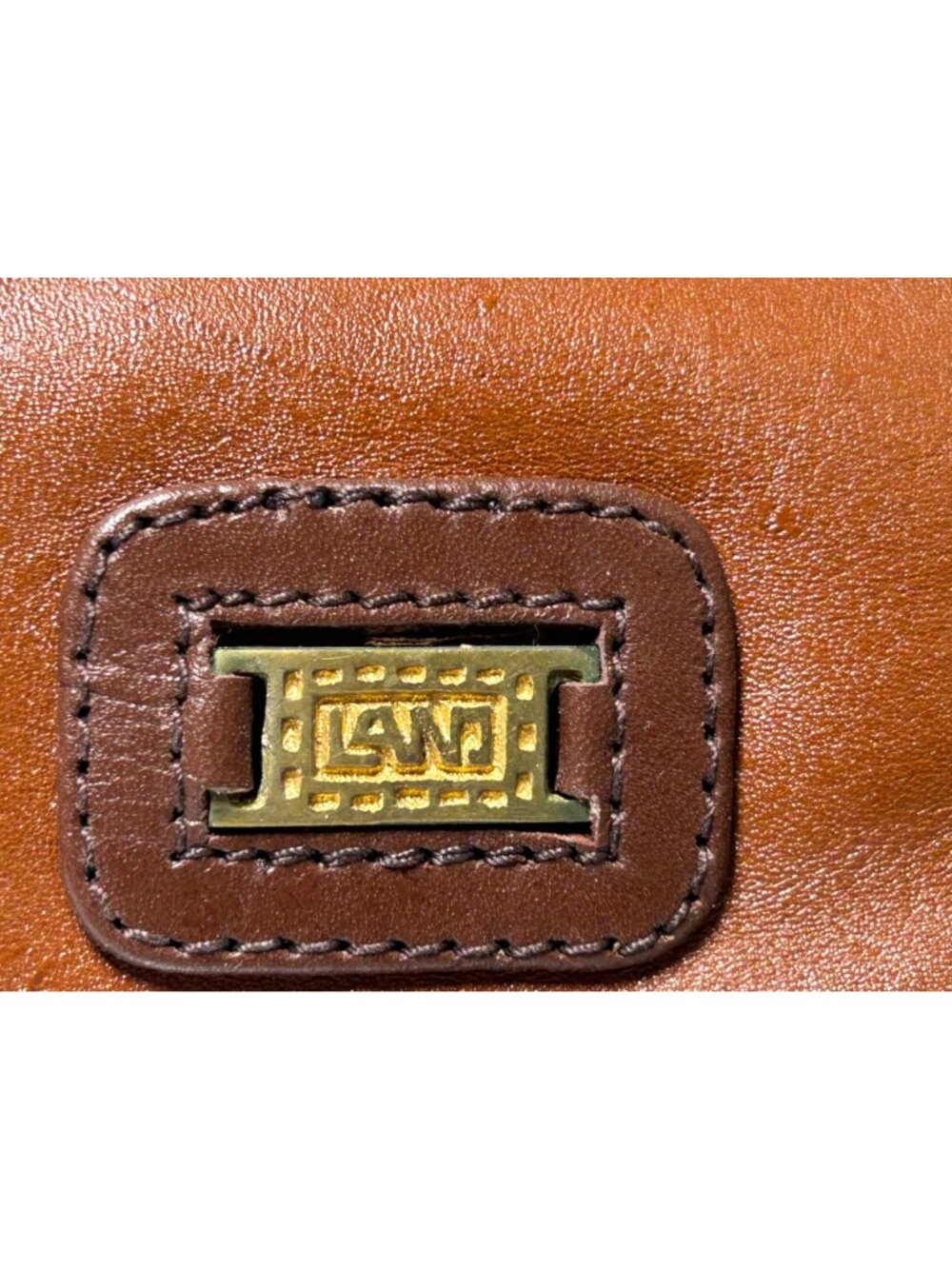 LAND Brown Top Grain Leather Briefcase, Shoulder Strap Bag w/ Tags 1980s NWT New - Picture 3 of 13